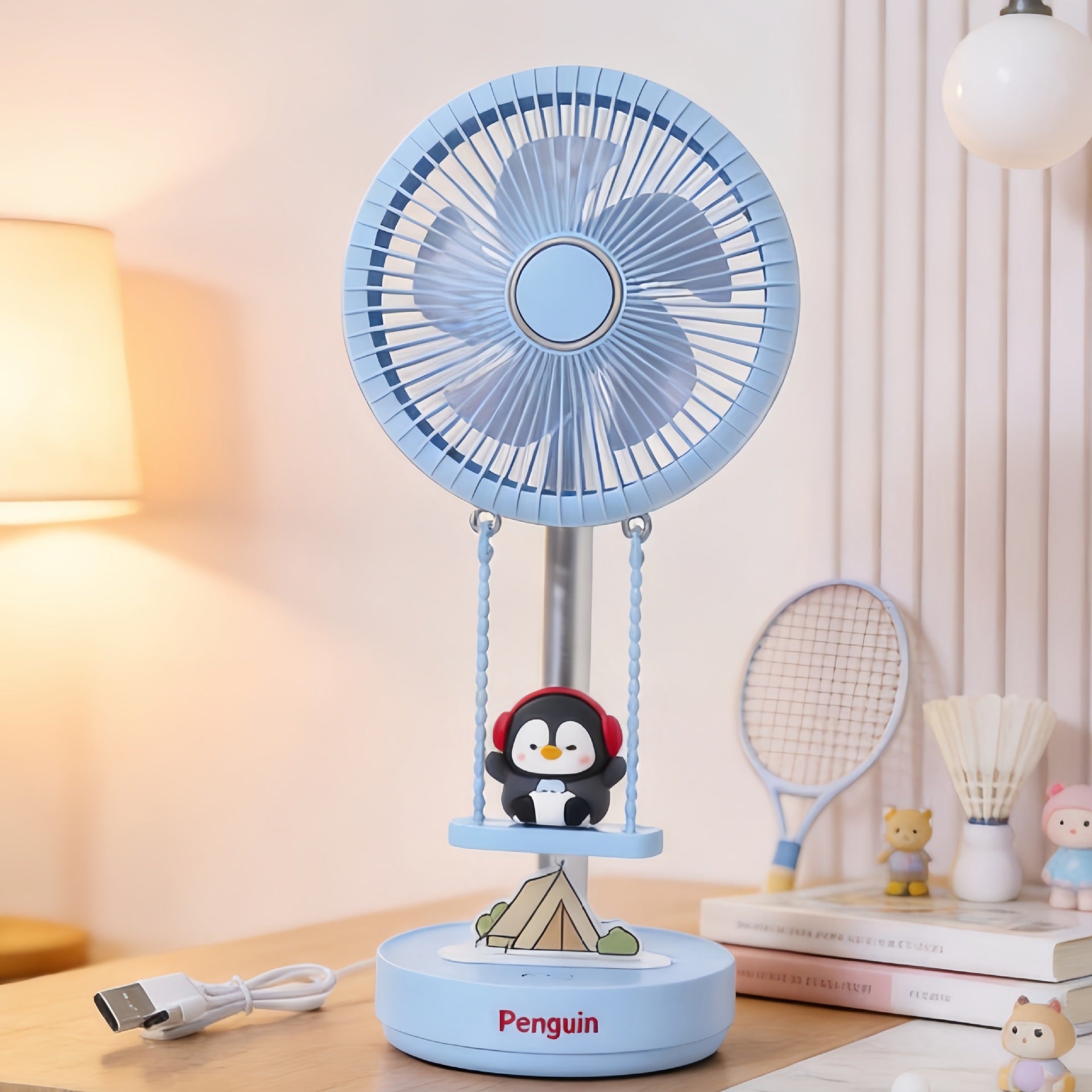 Bordsfläkt med Djurmotiv Kompakt Design för Hem och Kontor 6