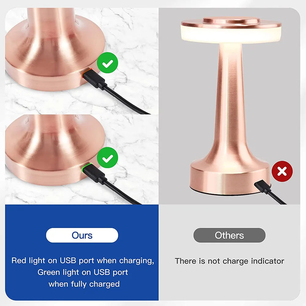 Bordslampa Bärbar LED med Klassisk Design och Dimbara Ljuslägen 2