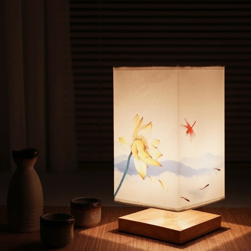 Bordslampa Japansk Skandinavisk Stil Mönstrad Design 7