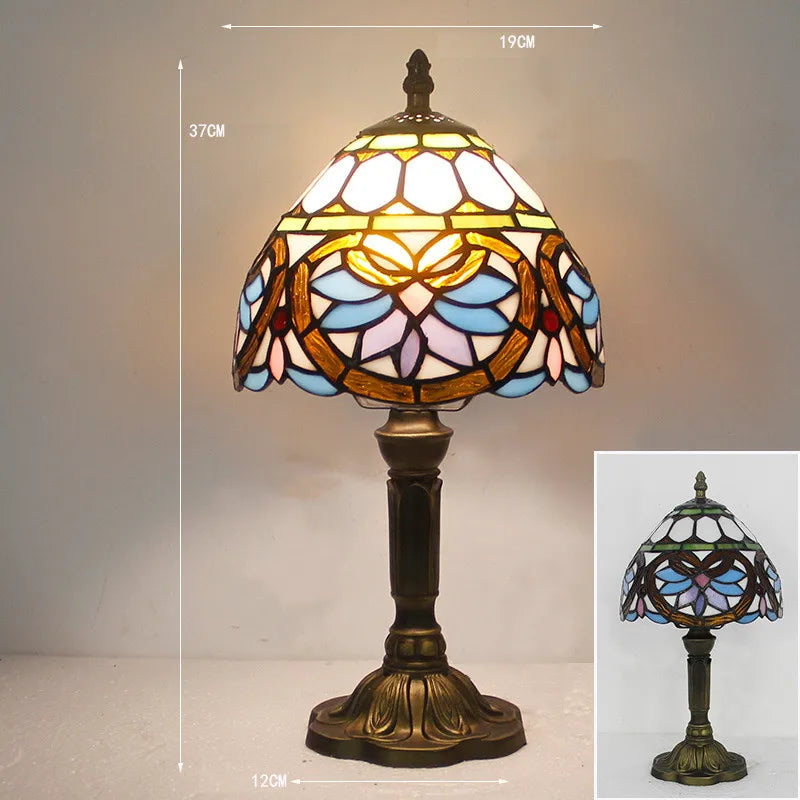 Bordslampa Tiffany med Färgspel Justerbar Svanhals 11