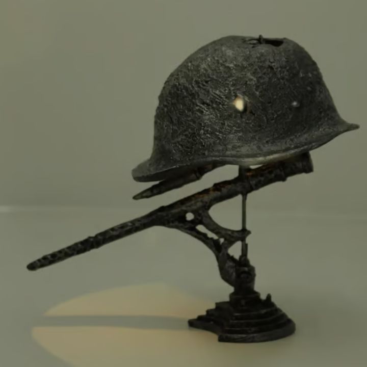 Bordslampa Vintage Stil Militärhjälm Design för Hemmet 9