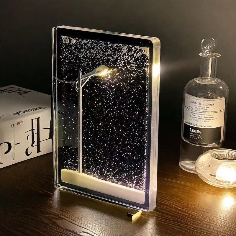 Bordslampa med vintertema 0