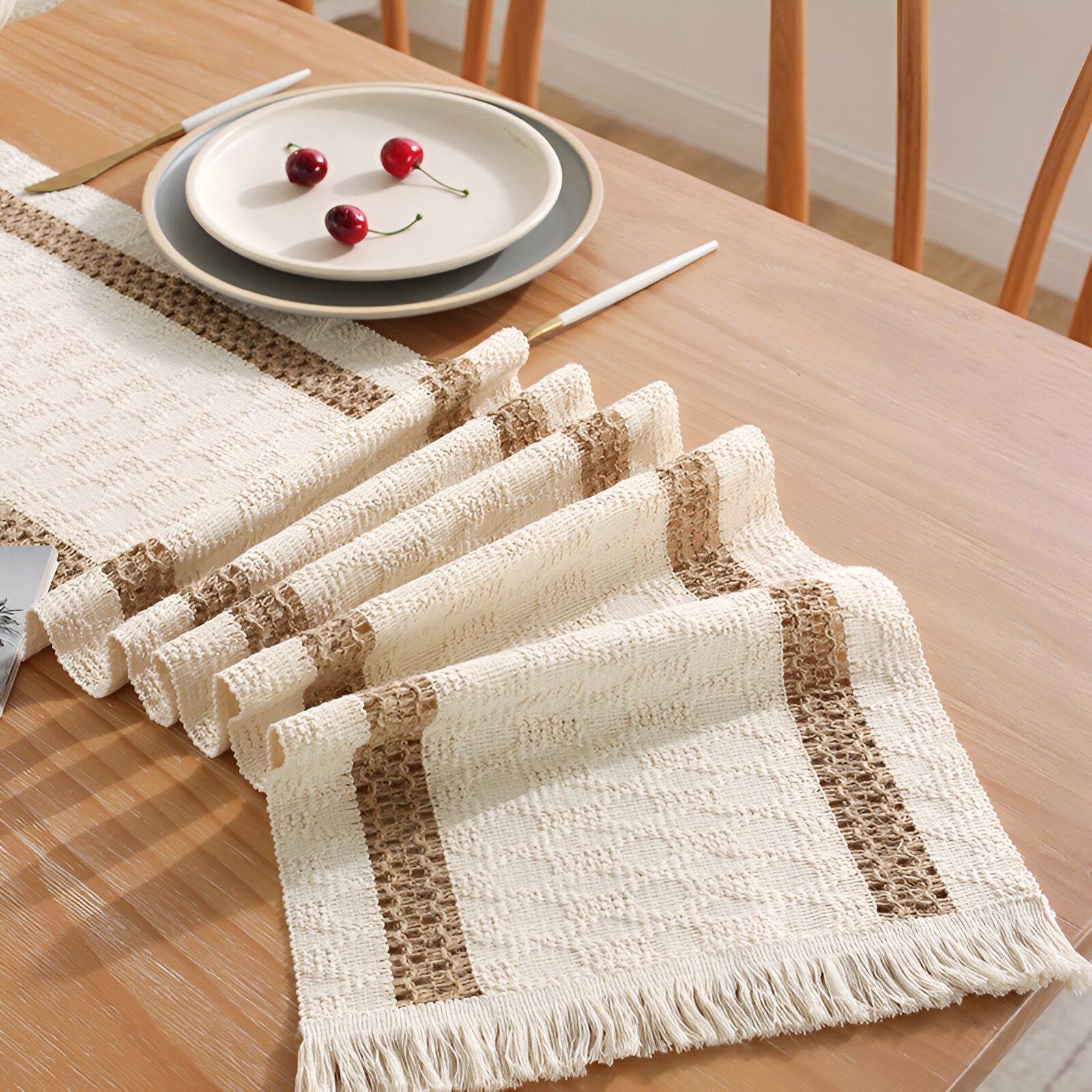 Bordslöpare Boho Macrame Med Fransar 1