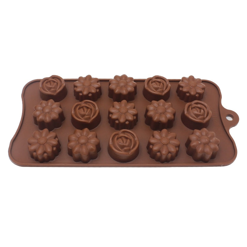 Chokladform Hjärta Blomma Silikon 5