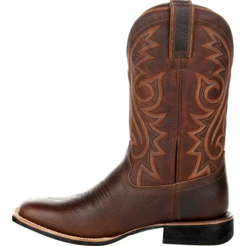 Cowboystövlar i konstläder för män 8