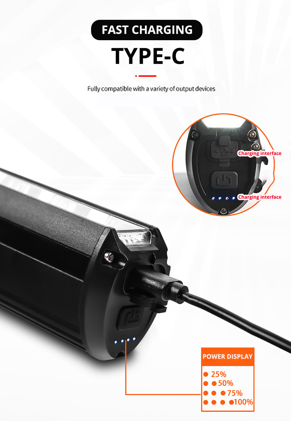 Cykellampa med Powerbank och Justerbara Ljuslägen 3