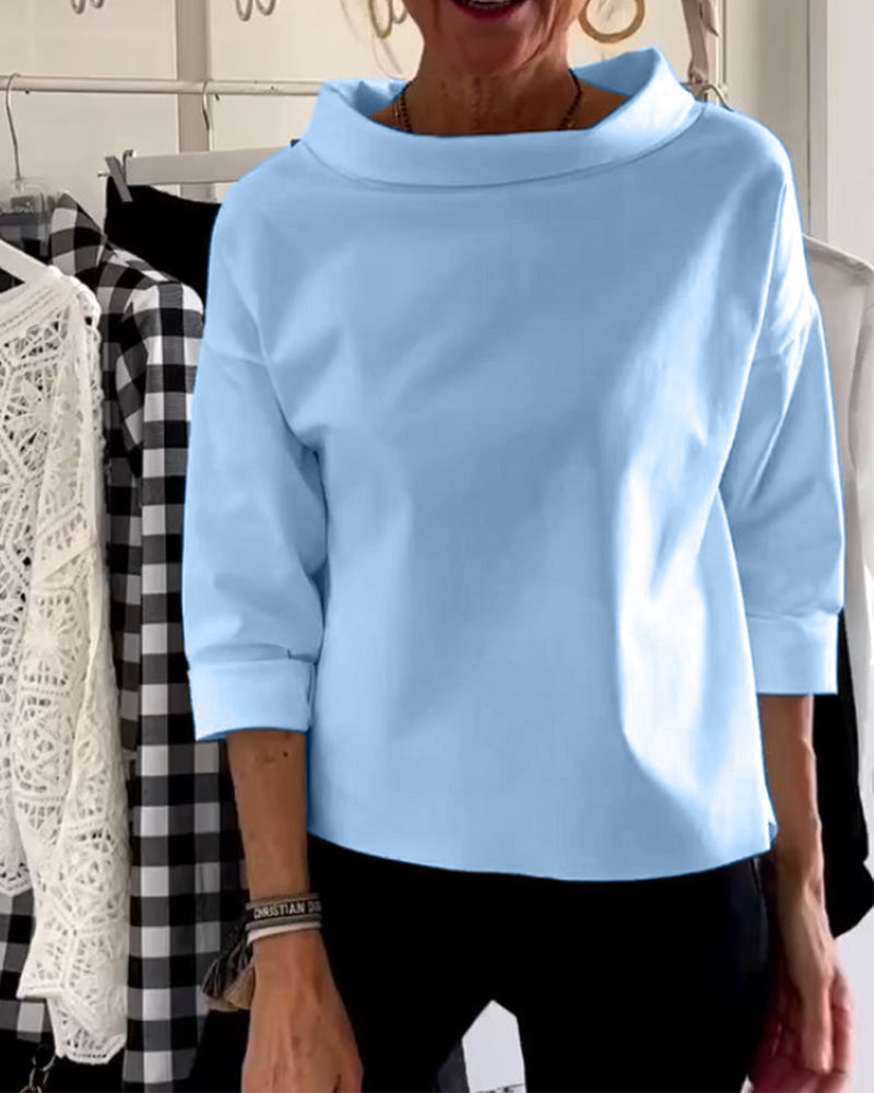 Dam Blus Hög Krage Mångsidig Design 2