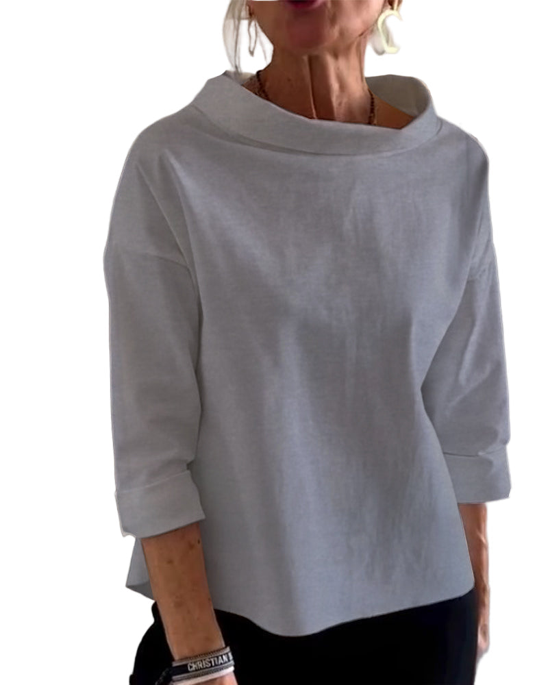 Dam Blus Hög Krage Mångsidig Design 4