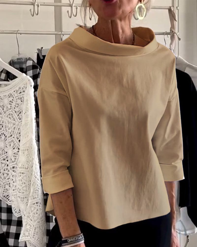 Dam Blus Hög Krage Mångsidig Design 5