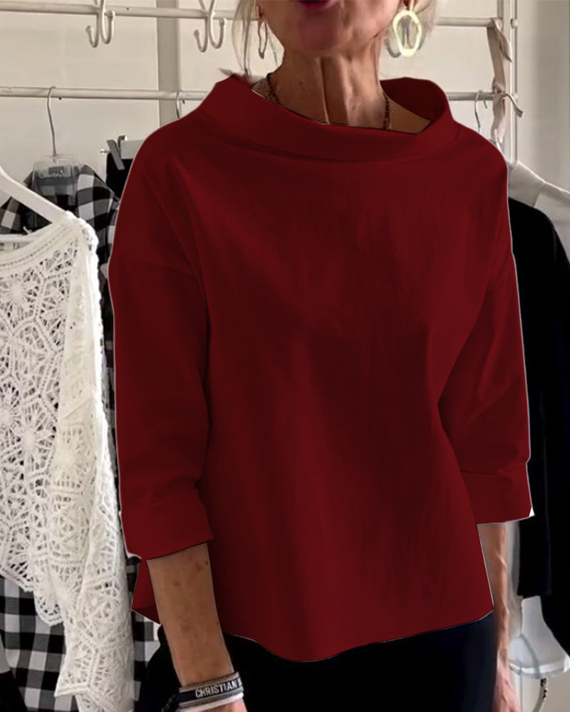 Dam Blus Hög Krage Mångsidig Design 7