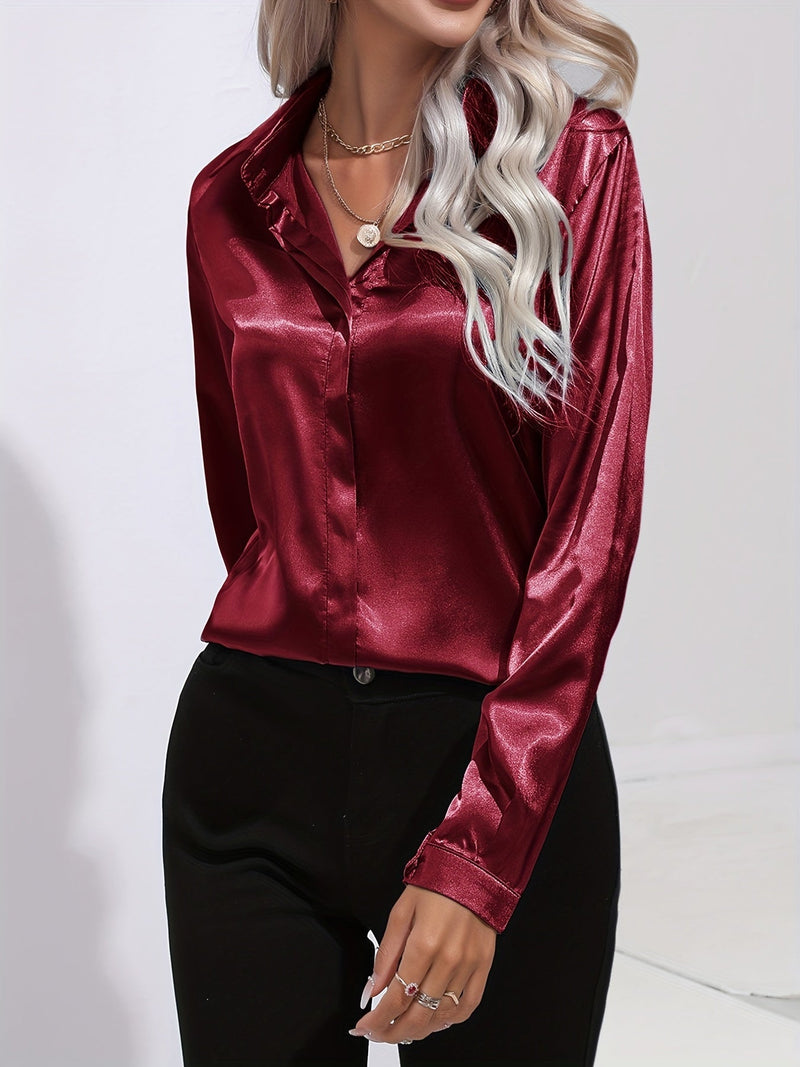 Dam Blus Klassisk Stil Mjuk Material 10
