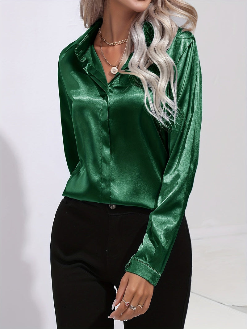 Dam Blus Klassisk Stil Mjuk Material 11