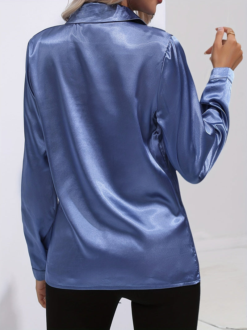 Dam Blus Klassisk Stil Mjuk Material 1