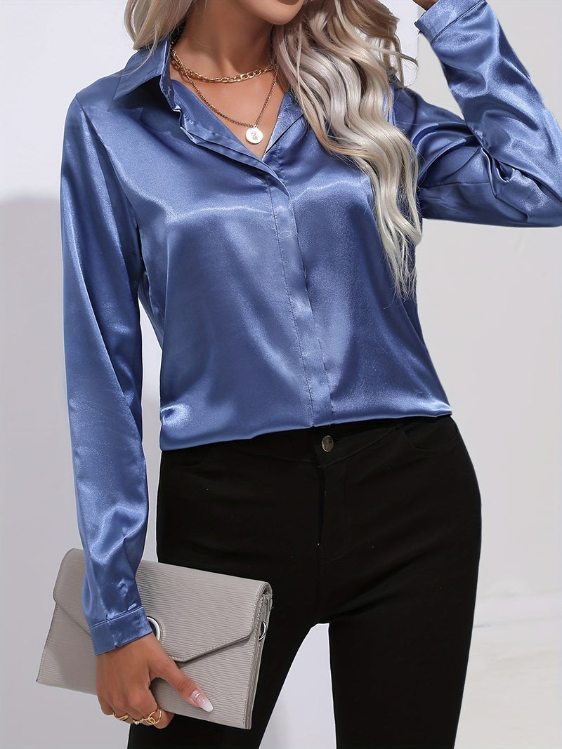 Dam Blus Klassisk Stil Mjuk Material 5