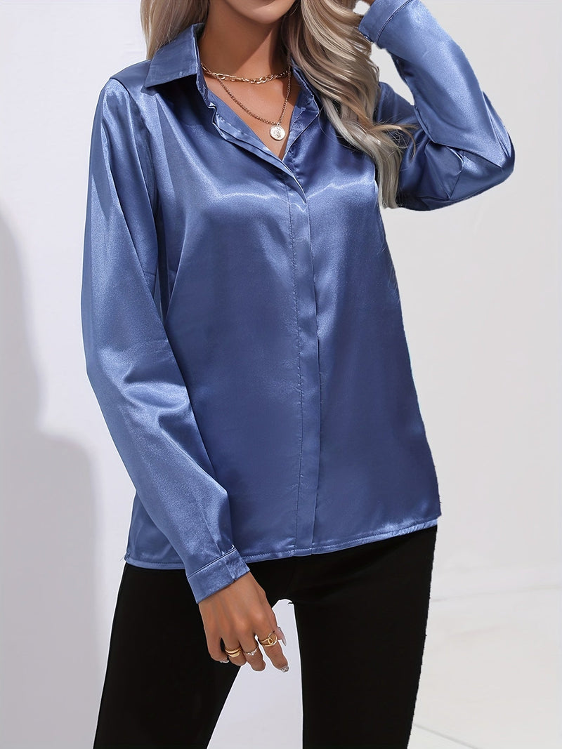 Dam Blus Klassisk Stil Mjuk Material 6