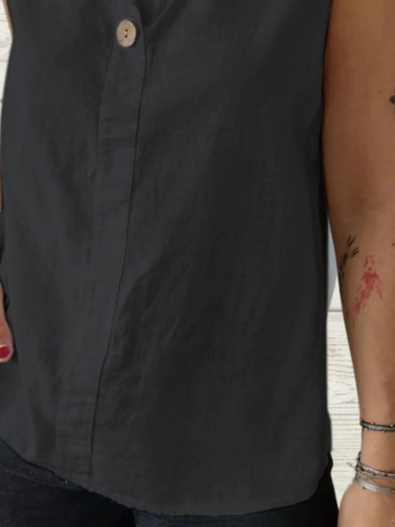 Dam Blus utan ärmar i Linne Casual 5