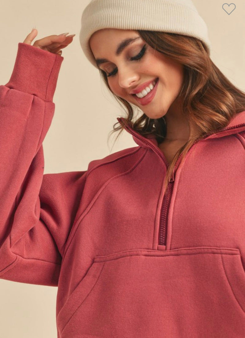 Dam Funnel Neck Halvdraget Topp 1