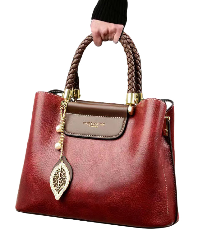 Dam Handväska Röd Mångsidig Design med Inre Fickor 0