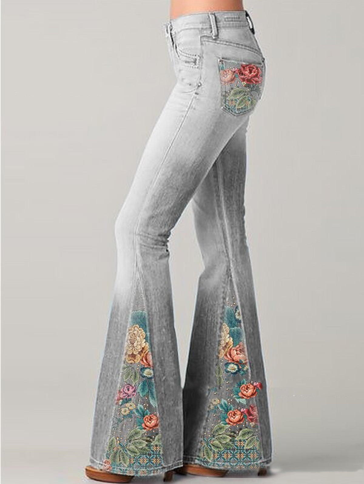Dam Jeans Utsvängda Luna Blommönster 7