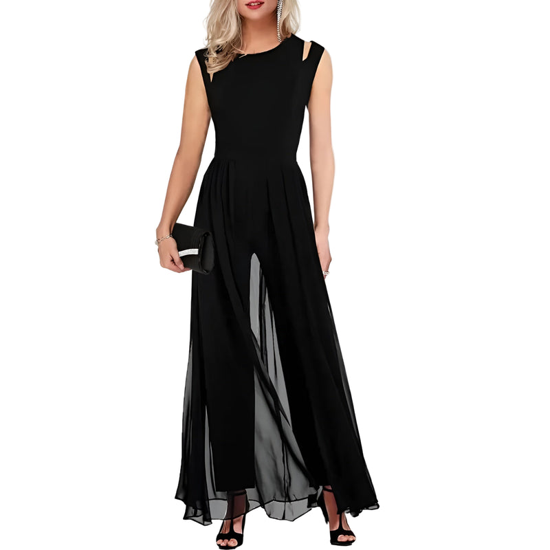 Dam Jumpsuit Klassisk Stil Linne Luftig Design 0
