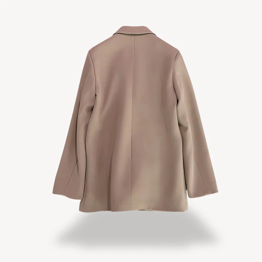 Dam Kavaj Dubbelknäppt Med Chic Guldfärgade Knappar 2