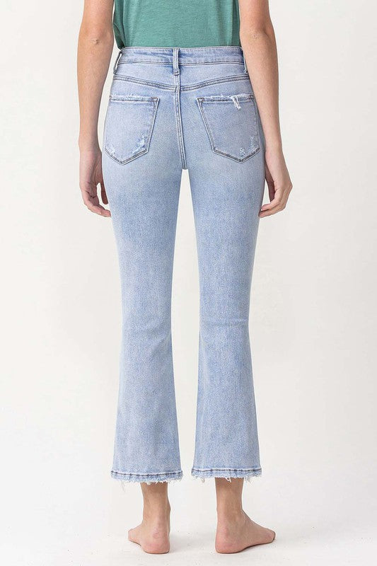 Dam Kick Flare Jeans Hög Midja Ljus Denim 4