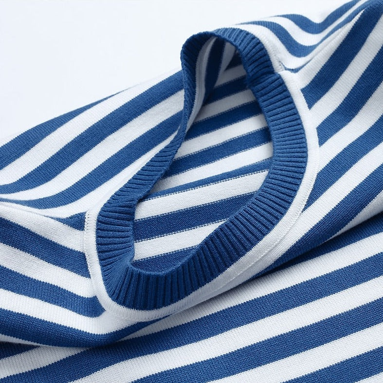 Dam Long Sleeve Topp Med Randig Design I Ekologisk Bomull 4