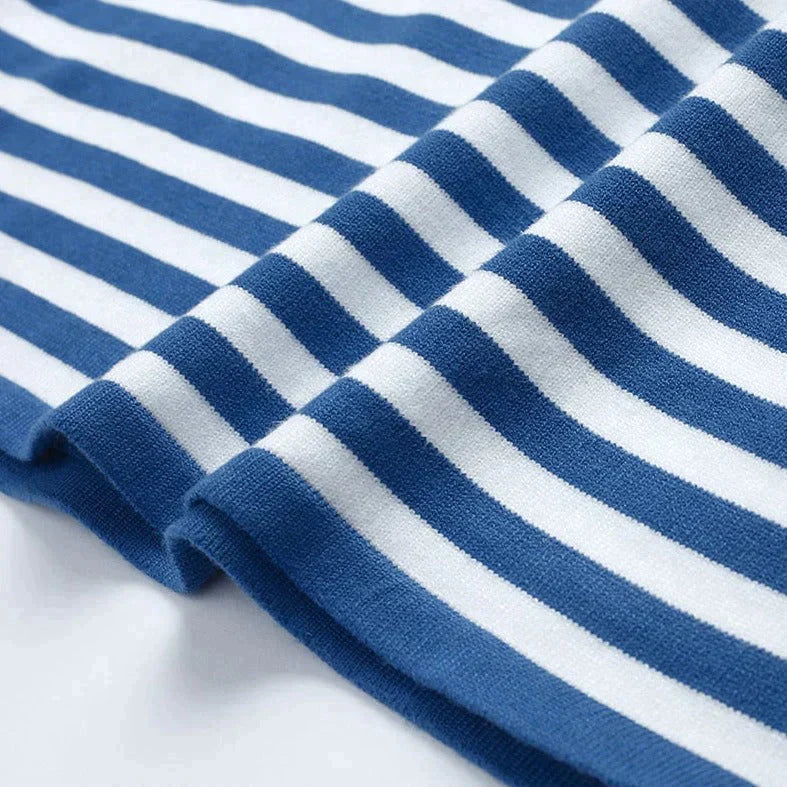 Dam Long Sleeve Topp Med Randig Design I Ekologisk Bomull 5
