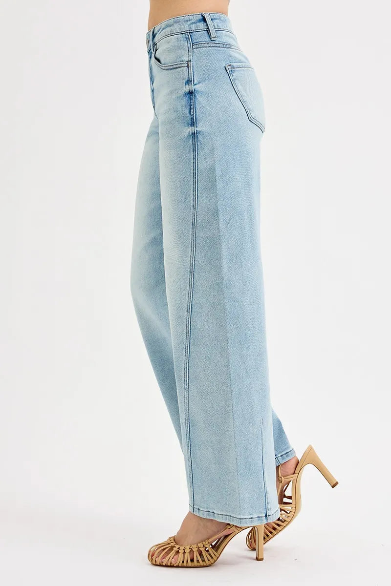 Dam Mid Rise Barrel Jeans Tvättad Stretch 2