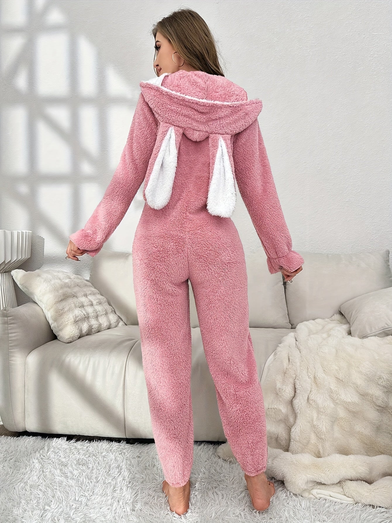 Dam Onesie med Kaninhuva för Höst och Vinter 2