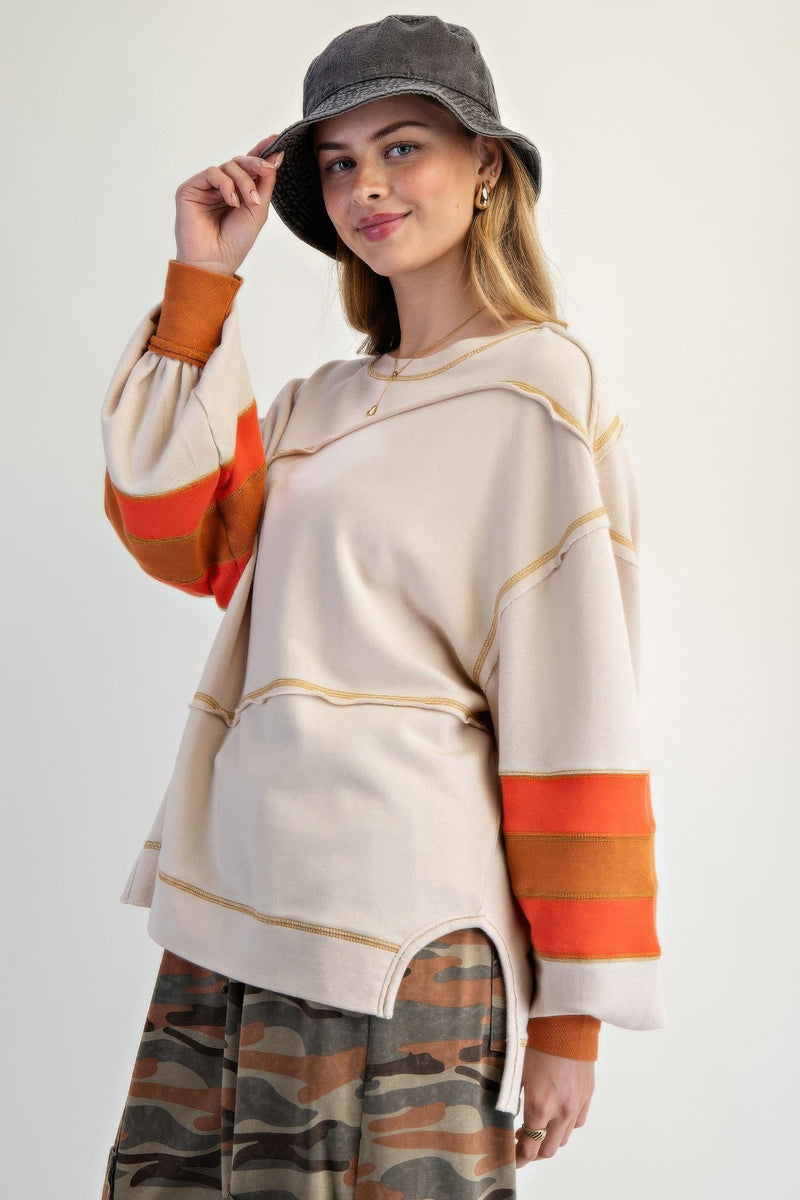 Dam Pullover Broderad Färgmix 100% Bomull 2