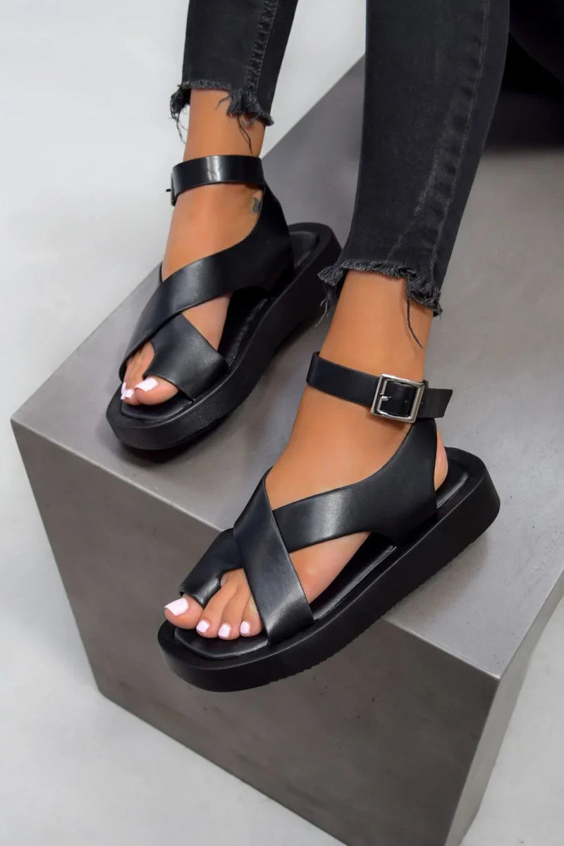 Dam Sandaler Gladiator Stil Tjock Sula 1