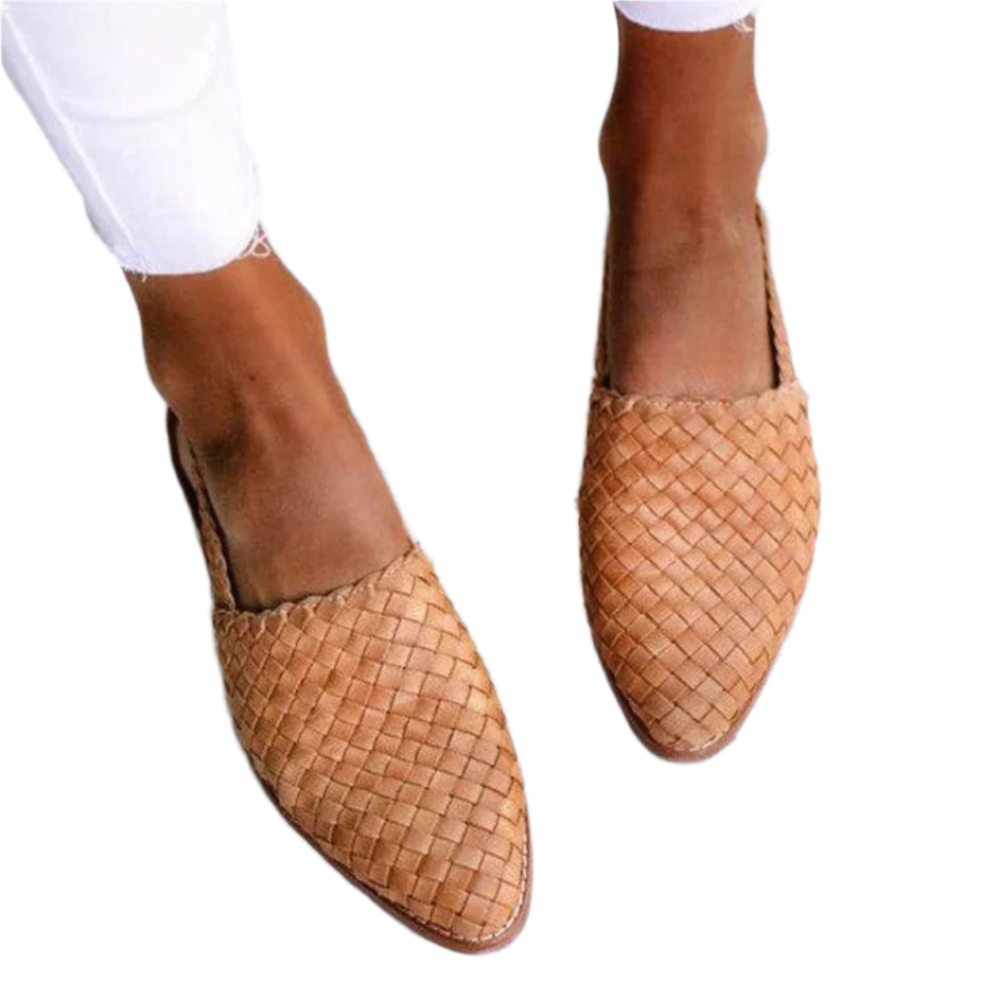 Dam Sandaler Handgjorda Platta Stilren Design 0