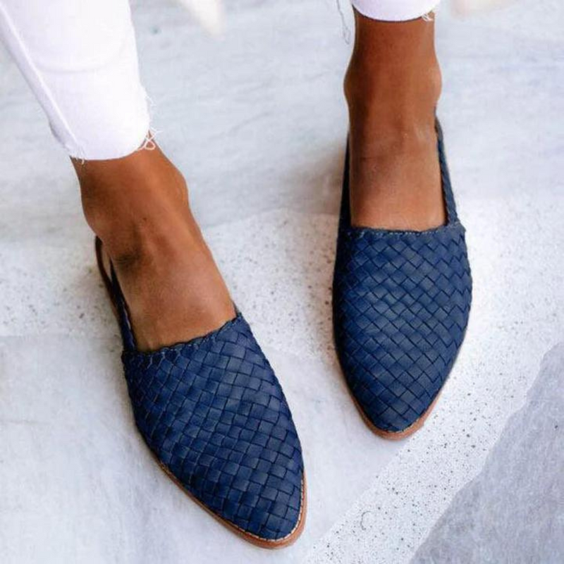 Dam Sandaler Handgjorda Platta Stilren Design 1