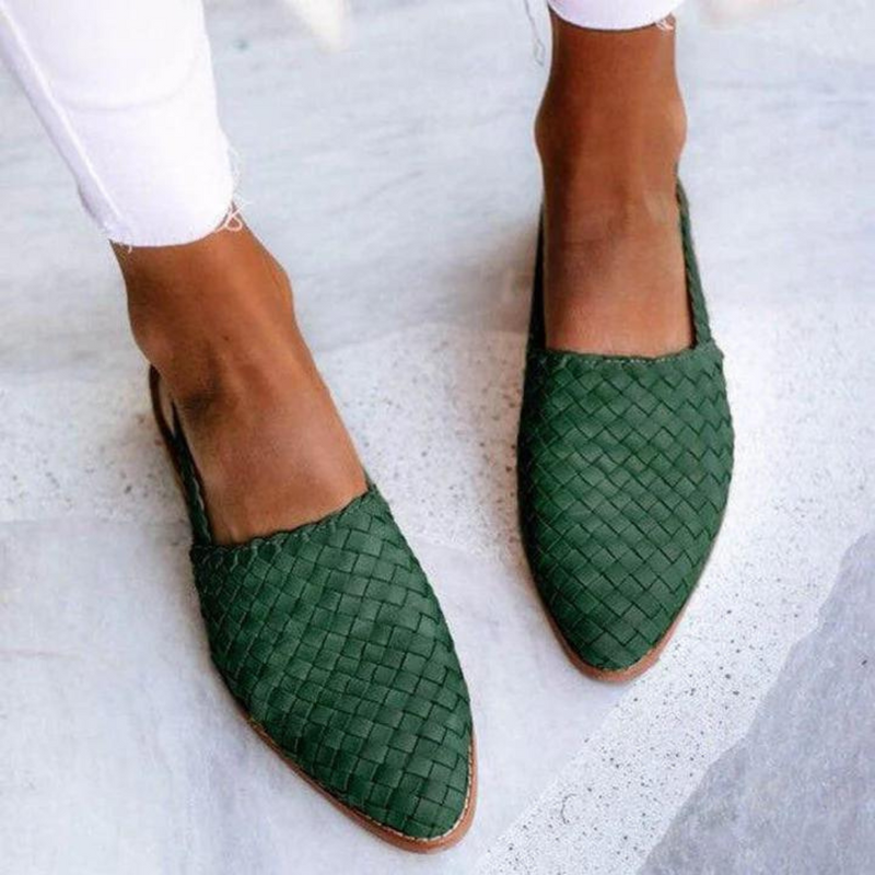 Dam Sandaler Handgjorda Platta Stilren Design 3