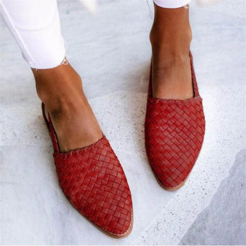 Dam Sandaler Handgjorda Platta Stilren Design 4