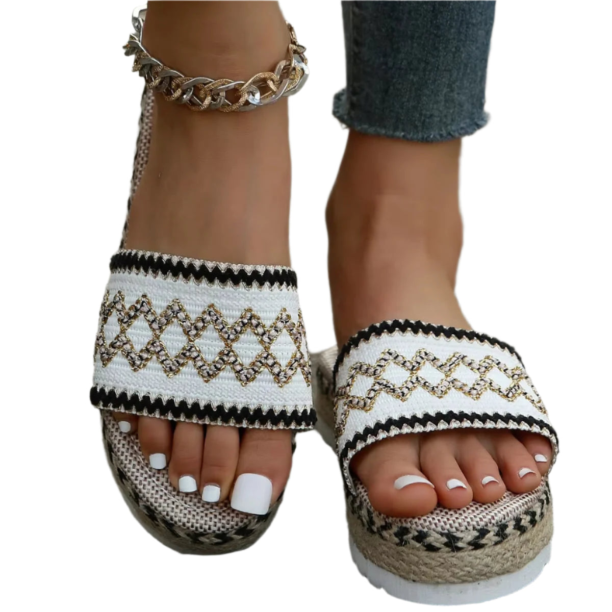 Dam Sandaler med Ergonomisk Design och Woven Detaljer 0