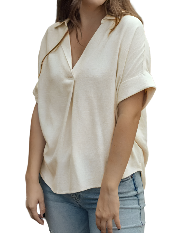 Dam T-shirt Loose Fit Bomull och Linne 0