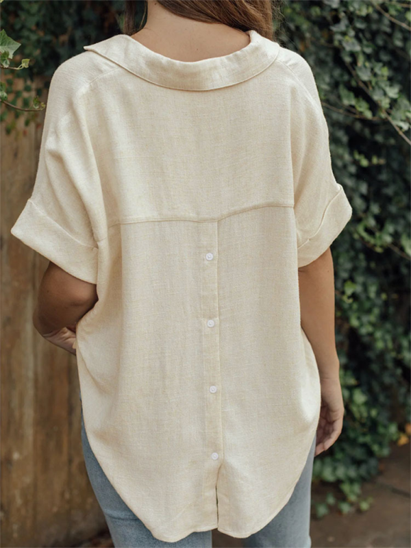 Dam T-shirt Loose Fit Bomull och Linne 4