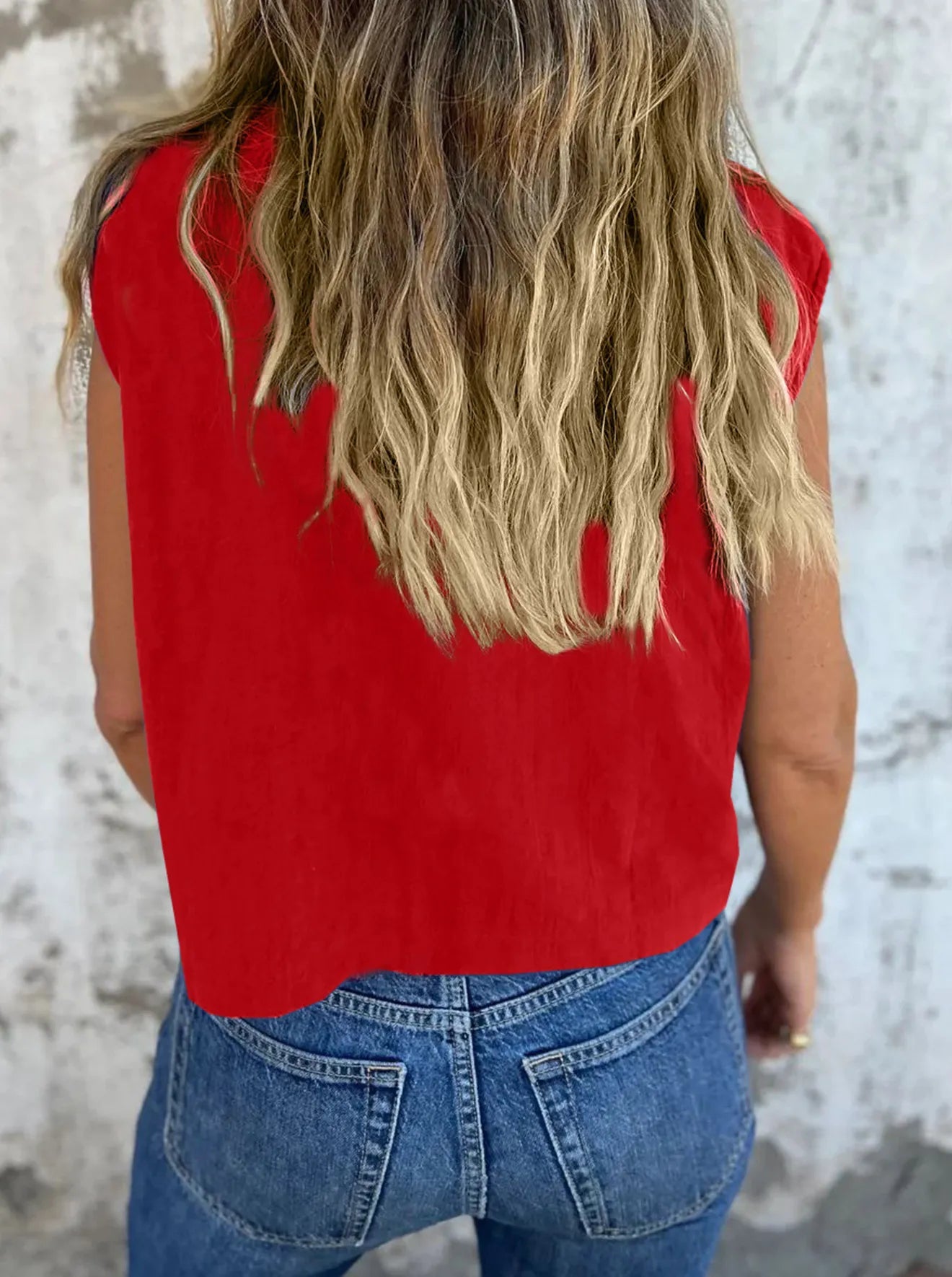 Dam T-shirt med knappar och korta ärmar i linne 4