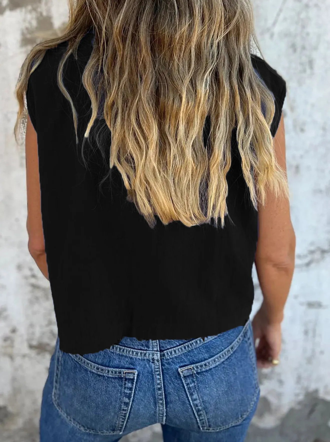 Dam T-shirt med knappar och korta ärmar i linne 7