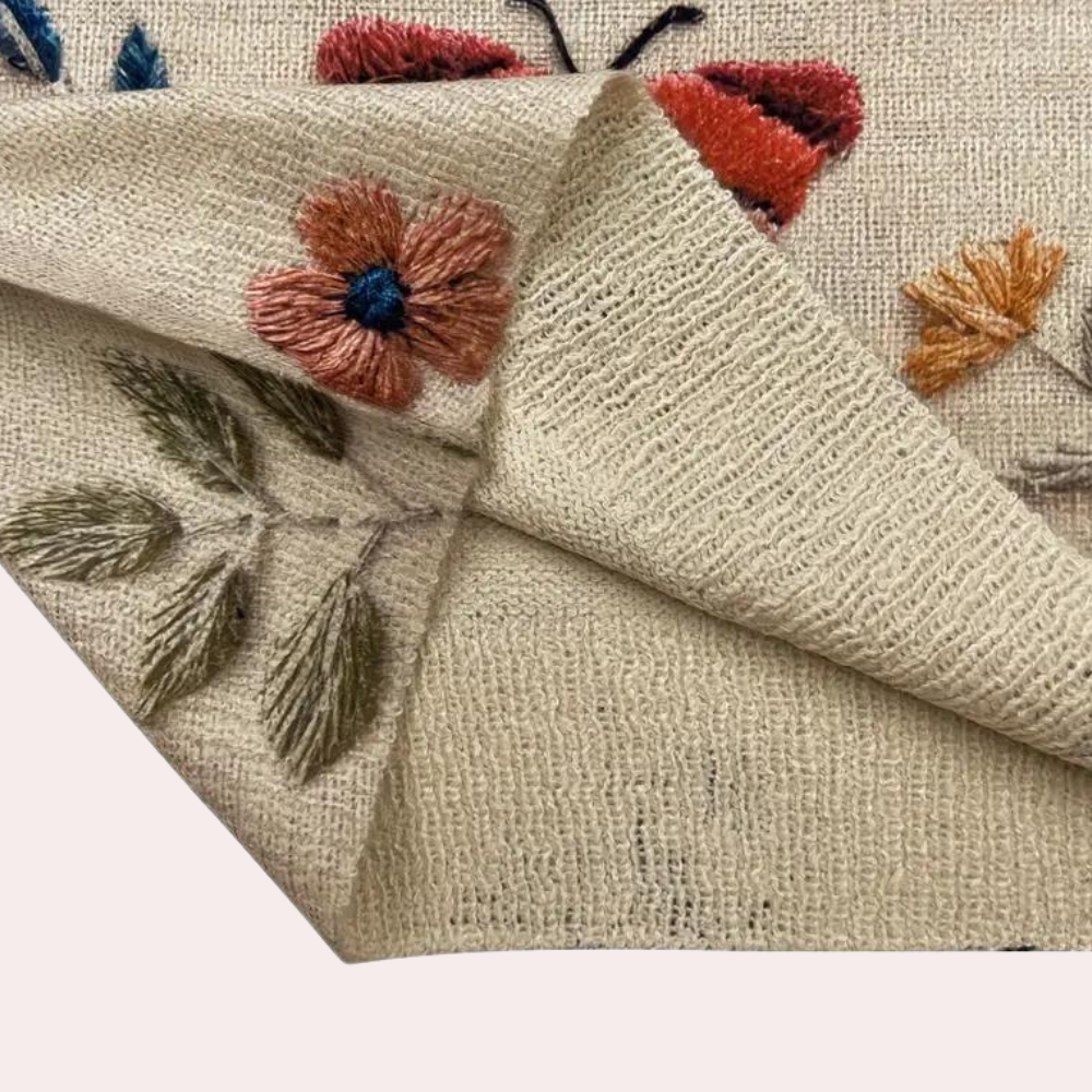 Dam Tröja Blomsterdesign Mjuk Akrylblandning 4