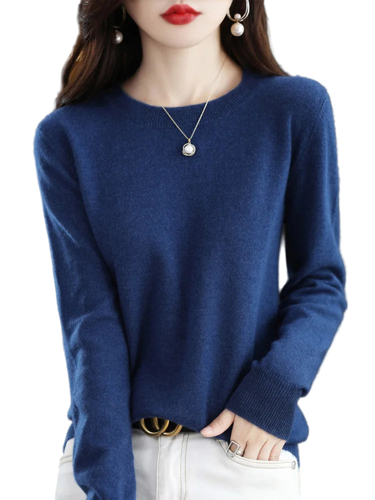 Dam Tröja O-Hals Långärmad Merinoull 0