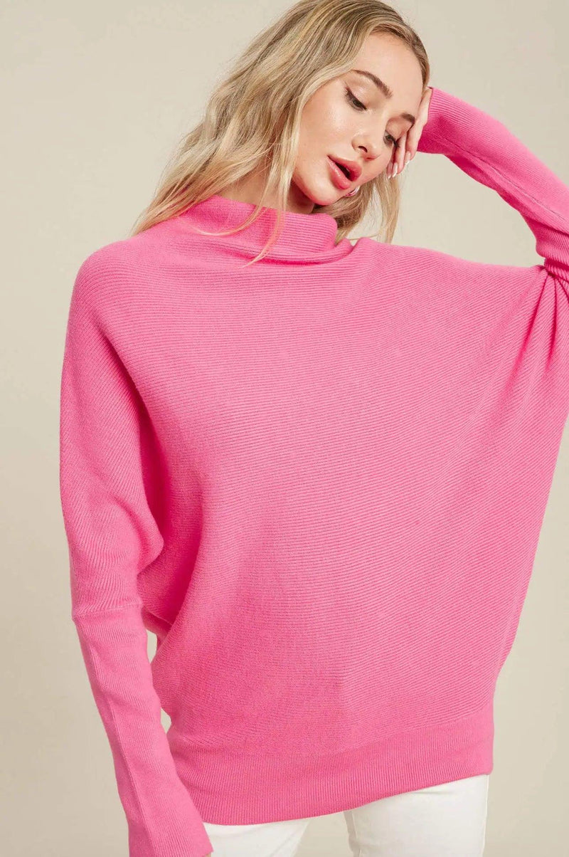 Dam Tröja Slouch Neck Dolman Ärmar Viskos Polyester Nylon 1