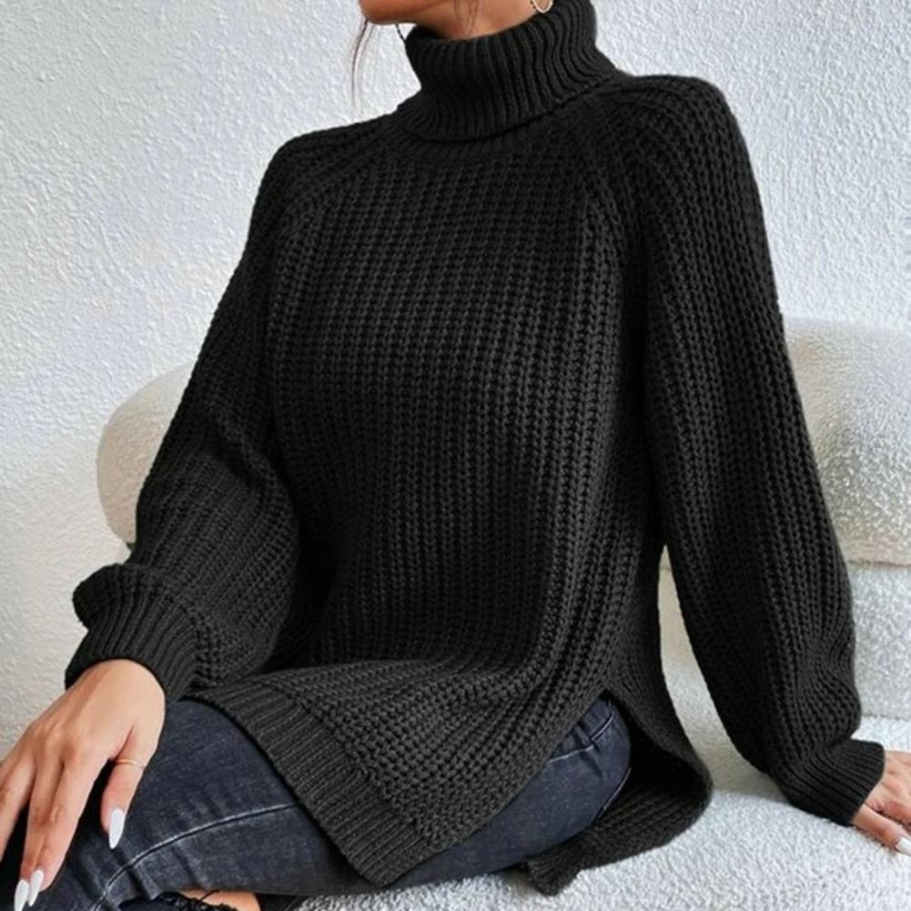 Dam Turtleneck Tröja Ribbad 5