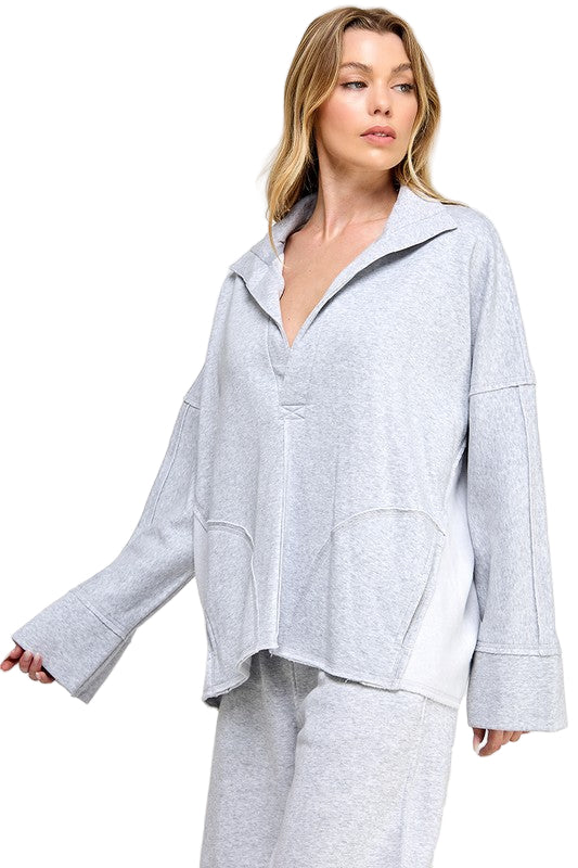 Dam V-Neck Dolman Sleeve Pullover 0