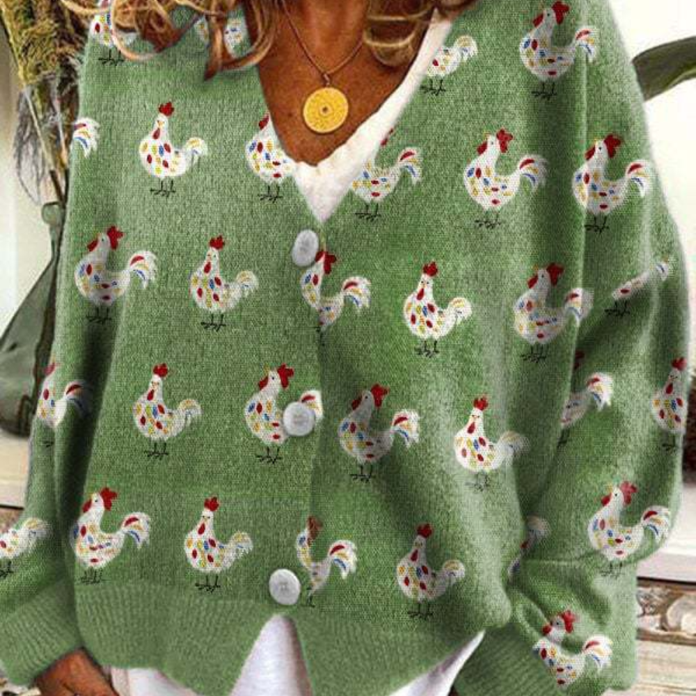 Dam Vintage Tröja med Fåremönster 3