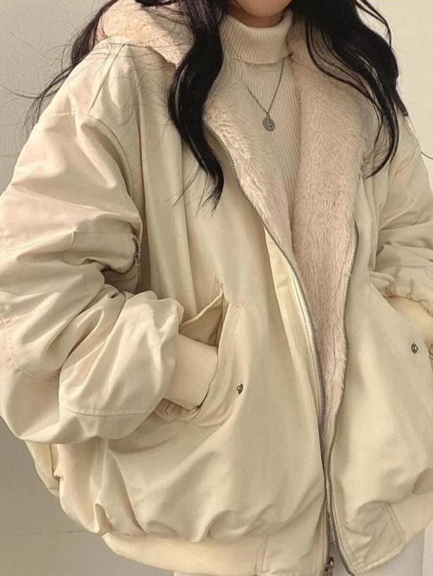 Dam Vinterjacka Oversize Mysig med Dragkedja 3