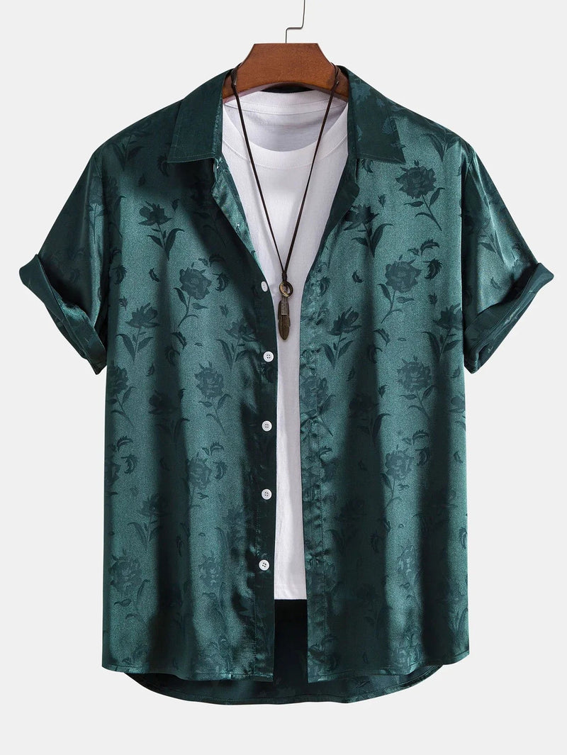 Damblus Broderad Blommönster Mjuk Material 1