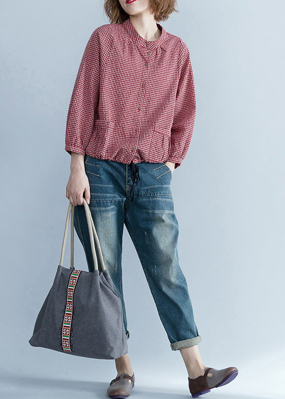 Damblus Långärmad med Plädmönster 1